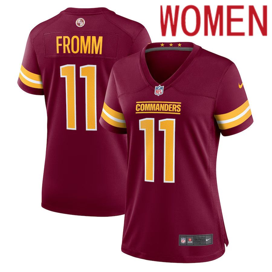 Women Washington Commanders 11 Jake Fromm Nike Burgundy Team Game NFL Jersey